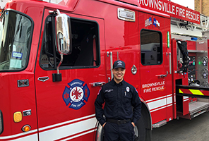 TSC Emergency Medical Science alum Cesar Cepeda works for the Brownsville Fire Department.